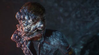 A Directive 8020 screenshot showing a human crew member of the colony ship Cassiopeia infected by an alien mutation.