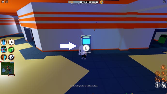 A screenshot from Jailbreak in Roblox showing an ATM.